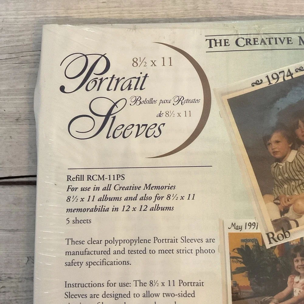 Creative‎ Memories White Portrait Sleeves 8.5 X 11 RCM-11BPS 5 Sheets NEW